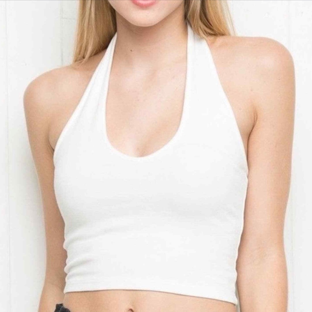 brandy melville white halter top